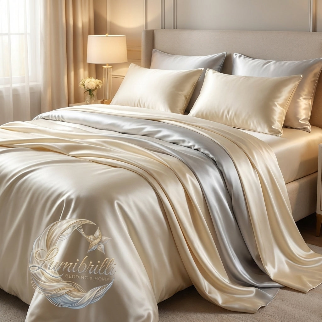 ✨ Lumibrilli™ Champagne SilkGlow Bedding Ensemble