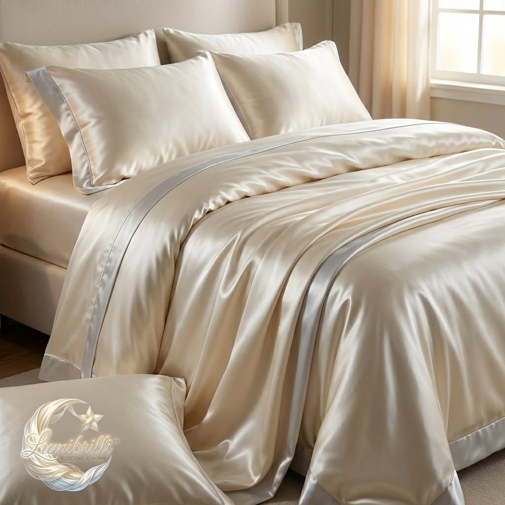 🌙 Lumibrilli™ SatinEdge Serenity Bedding Set